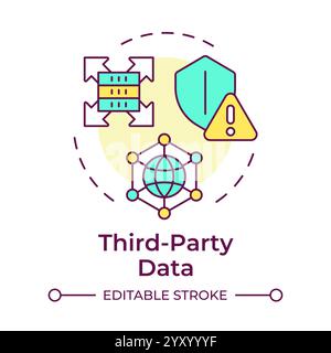 Third party data multi color concept icon Stock Vector
