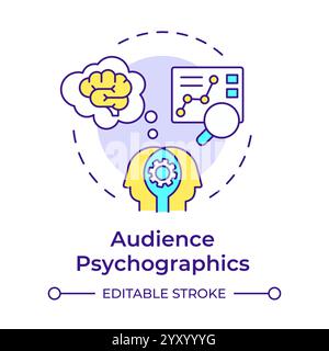 Audience psychographics multi color concept icon Stock Vector