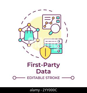 First party data multi color concept icon Stock Vector