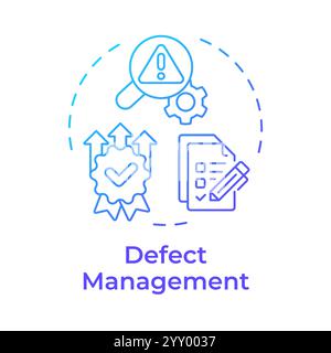 Defect managemnet blue gradient concept icon Stock Vector