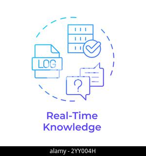 Real-time knowledge blue gradient concept icon Stock Vector