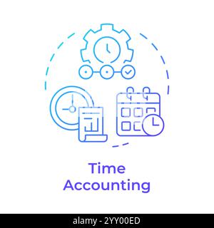 Time accounting blue gradient concept icon Stock Vector