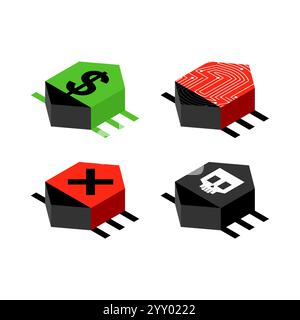 Computer virus bug isolated. Spyware for your pc Stock Vector