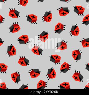 Computer virus bug pattern seamless. Spyware for your pc background. Network system infection texture Stock Vector