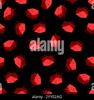 Computer virus bug pattern seamless. Spyware for your pc background. Network system infection texture Stock Vector