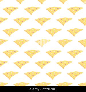 Seamless pizza pattern.pizza background. Doodle vector pizza illustration. Fast food vector pattern Stock Vector