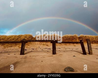 Rainbow in Pwllheli Llyn Peninsula Stock Photo