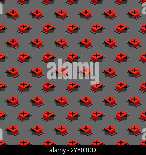 Computer virus bug pattern seamless. Spyware for your pc background. Network system infection texture Stock Vector