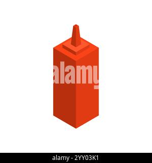 Ketchup isometric illustration. Fast food isolated Stock Vector