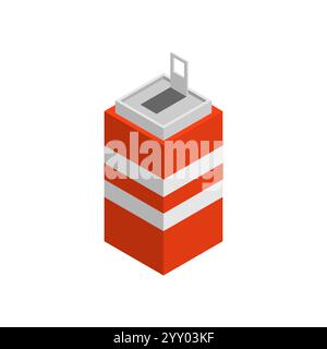 Can of soda isometric illustration. soda water -Fast food isolated Stock Vector