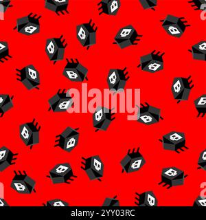 Computer virus bug pattern seamless. Spyware for your pc background. Network system infection texture Stock Vector