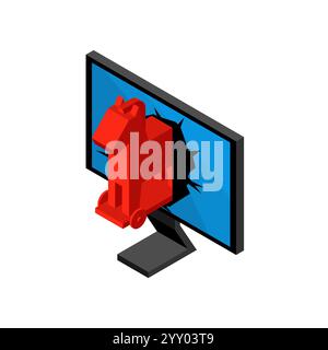 Trojan horse virus from pc. Concept of computer infection with spyware Stock Vector