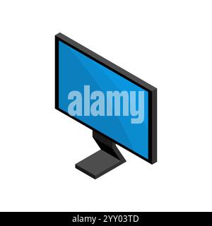 Computer monitor isolated. desktop PC monitor screen Stock Vector