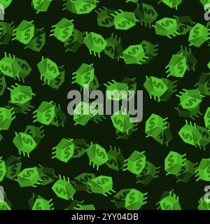 Computer virus bug pattern seamless. Spyware for your pc background. Network system infection texture Stock Vector