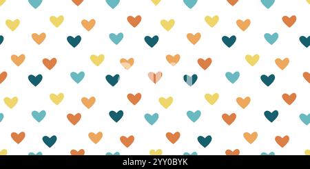 Simple colorful hearts seamless pattern Stock Vector