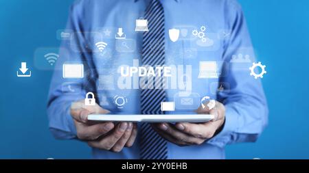 Update software application. Technology. Internet Stock Photo