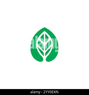 Green leaf icon design. Organic Logo Vector Stock Vector