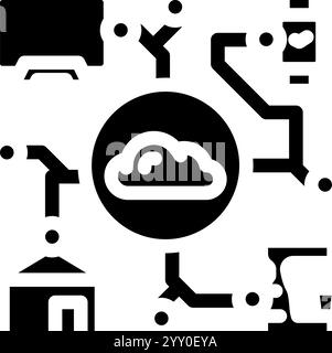 internet of things iot industry 5 glyph icon vector illustration Stock ...
