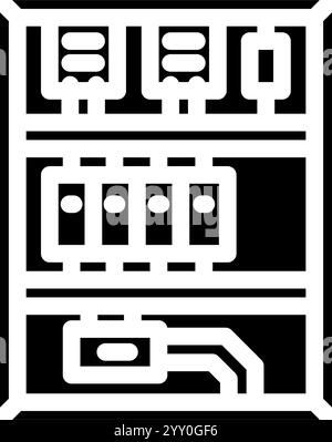 automation control panel industry 3 glyph icon vector illustration Stock Vector