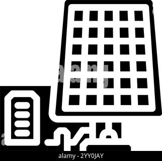 solar panel industry 3 glyph icon vector illustration Stock Vector