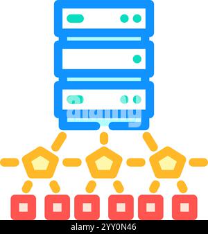 edge computing node data center glyph icon vector illustration Stock ...