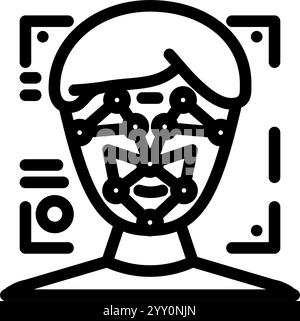 face tracking augmented reality color icon vector illustration Stock ...