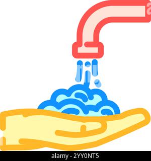 handwashing reminder color icon vector illustration Stock Vector Image ...
