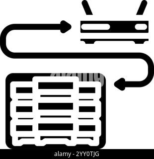 hyper converged infrastructure glyph icon vector illustration Stock ...