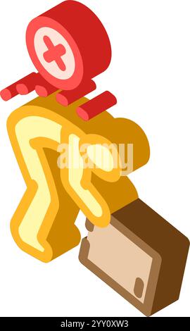 safe lifting technique injury prevention glyph icon vector illustration ...