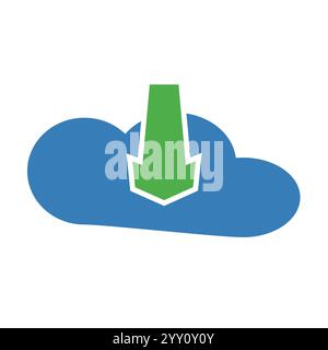 Download cloud icon. Vector illustration. Stock Vector