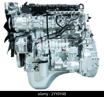Modern diesel engine isolated on white background. Stock Photo