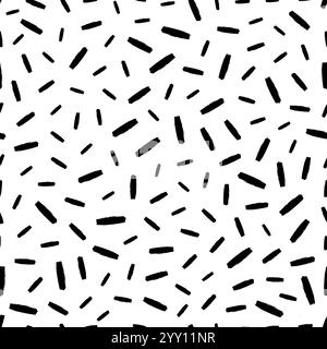 Seamless pattern with dark hand drawn scribble smear on white background. Abstract grunge texture. Vector illustration Stock Vector