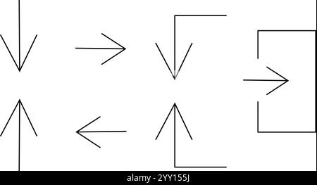 Black Arrow Symbols and Directions Stock Vector