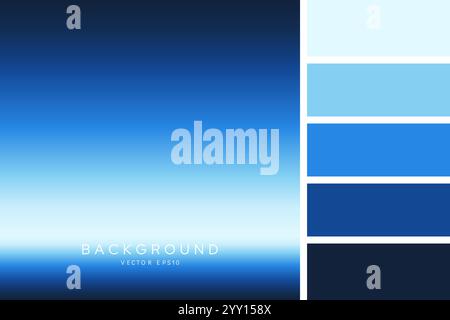 White blue gradient background, vector design, with color palette Stock Vector