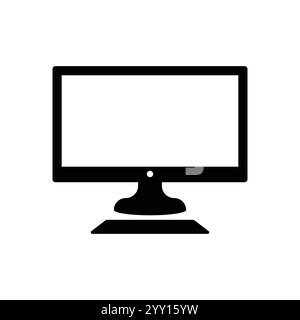 Desktop, screen, keyboard, display icon vector image. Can also be used for communication, connection, technology. Suitable for web apps, Stock Vector