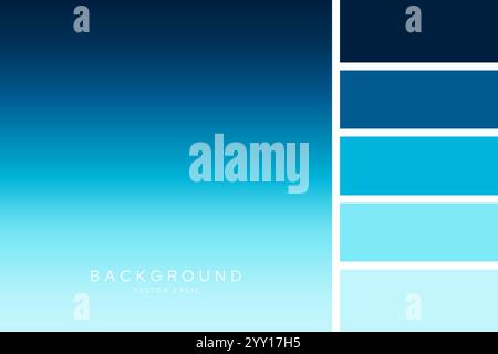 Blue shade color gradient background with palette stripe vector illustration Stock Vector