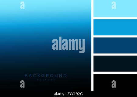 Blue shade color gradient background with palette stripe vector illustration Stock Vector