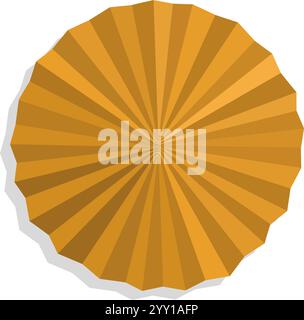 Decorative handmade round paper fan, home decor and celebration concept, isolated on white background Stock Vector