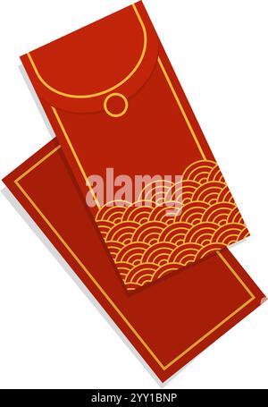 Chinese red envelopes, Chinese culture and traditions concept, isolated on white background Stock Vector