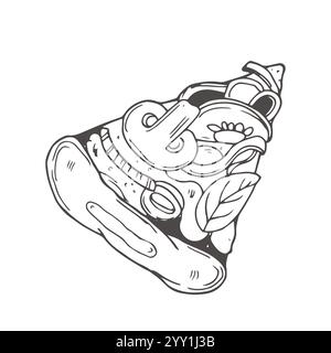 Vector Pizza slice drawing. Hand drawn pizza illustration. Great for menu Stock Vector