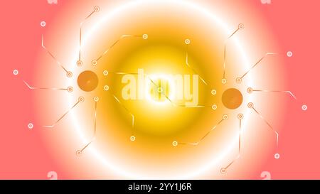 Technology abstract background wallpaper with nodes connections lines symbolyzing communication or synapses between neurons Stock Vector