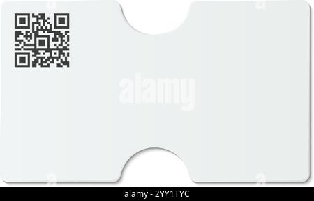 Blank white card featuring a QR code and rounded corners, providing ample space for customizing with unique designs. Ideal for various marketing and Stock Vector