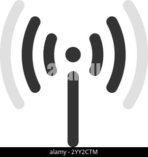 Wireless signals radiating from a communication tower, representing network connectivity and seamless data transmission within modern Stock Vector
