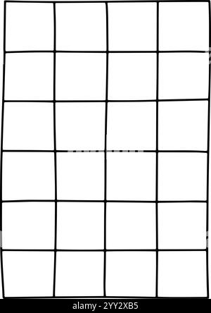 Grid Paper Decor | Minimalist Doodle Vector for Stationery and Design Projects Stock Vector