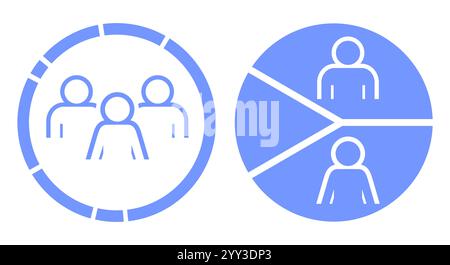 Ratio of men to women, pie chart. Population infographics. Flat vector illustration isolated on white Stock Vector