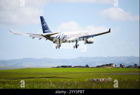 Auckland, New Zealand - November 24 2024: China Eastern Airbus A330-200 landing at Auckland International Airport. Stock Photo