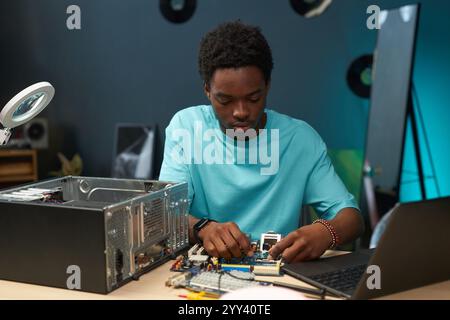 Detail of the components of a computer on the motherboard Stock Photo ...