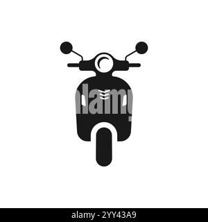 Moped scooter logo design. Retro scooter front view vector design. Electric scooter logotype Stock Vector