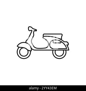 Scooter line icon, outline vector sign, linear style pictogram isolated on white. Delivery symbol, logo illustration. Stock Vector