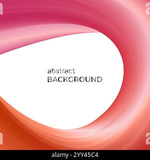 Color abstract composition of the red watercolor waves. Vector abstract colorful background with bent dynamic form. Stock Vector